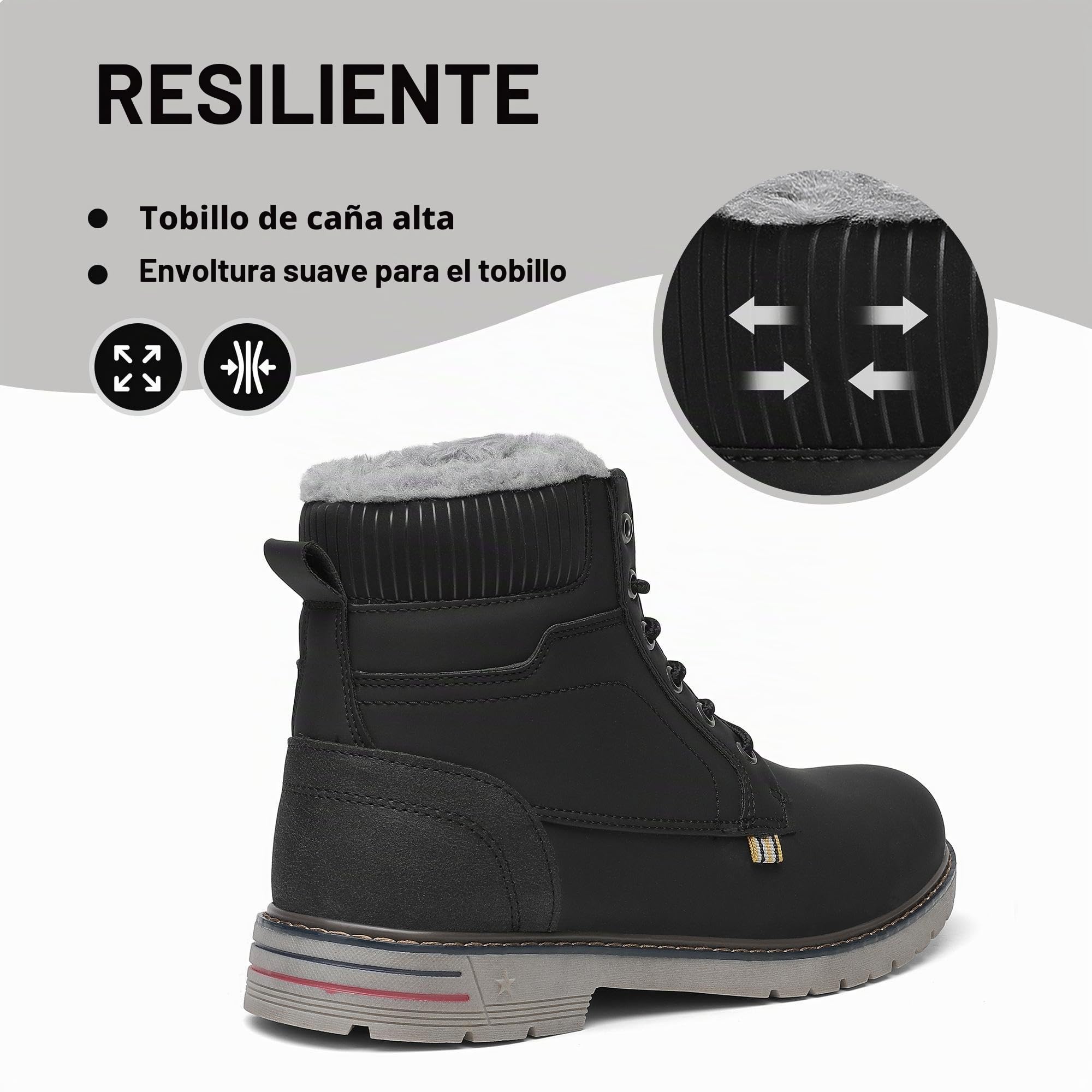 Mishansha Botas de Nieve Hombre Mujer Invierno Negro Gr.37