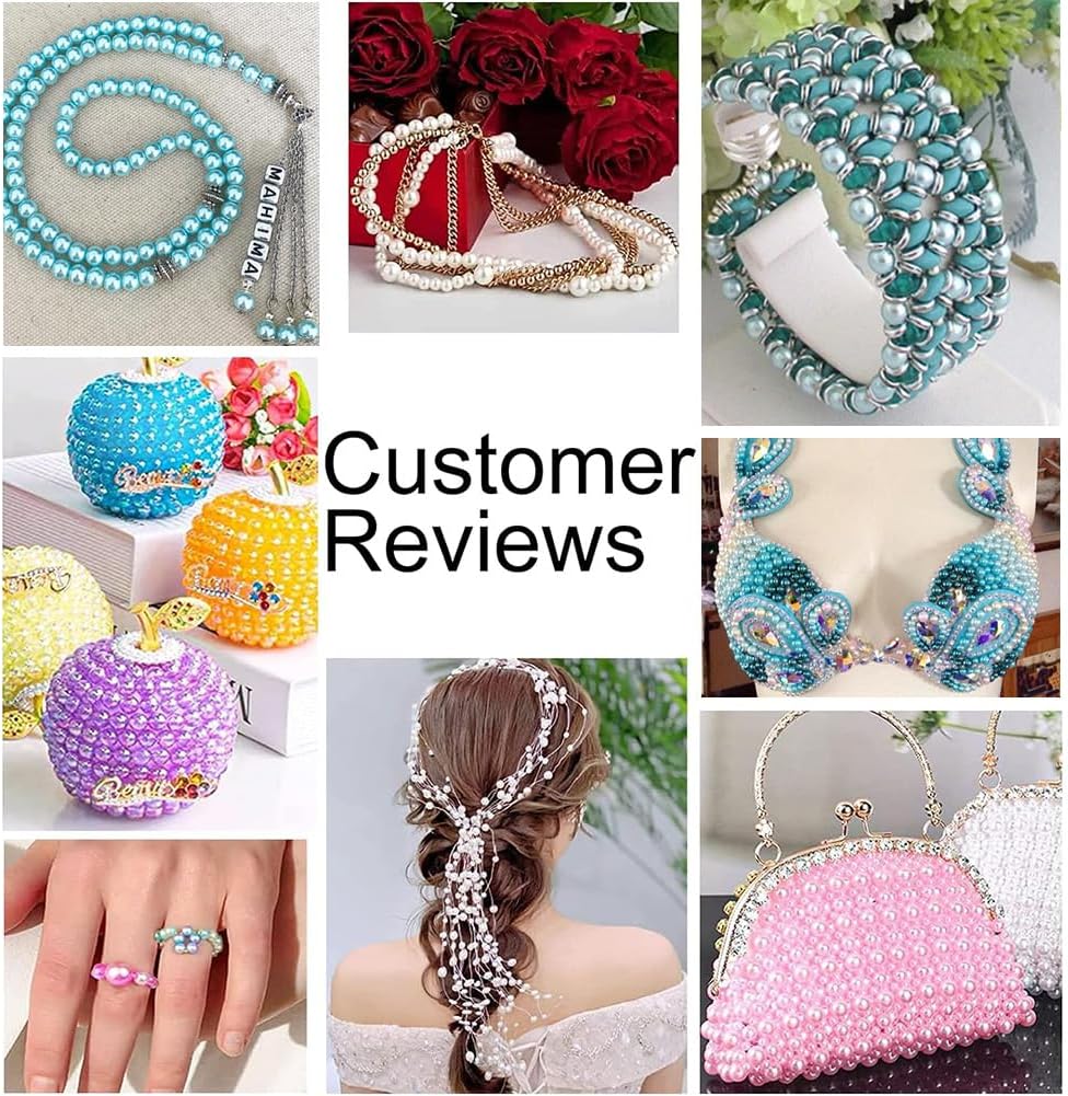 PH PandaHall 300pcs 6 Colors Blue Green Series Glass Beads, 6mm Glass Pearls Bracelet Making Kit Painted Round Spacer Beads for Jewelry Making Necklaces Bracelets DIY Crafts Supplies - Image 6