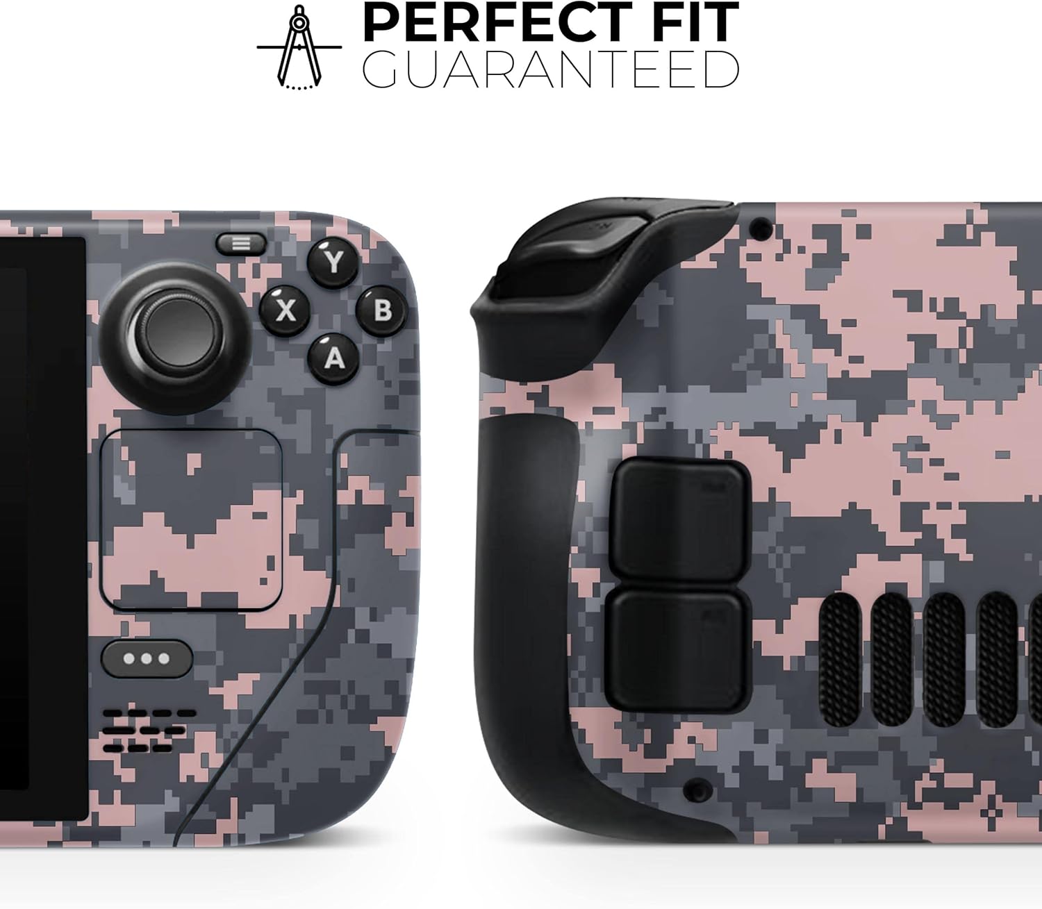 Compatible with Steam Deck - Skin Decal Protective Scratch-Resistant Removable Vinyl Wrap Cover - Subtle Pink and Gray Digital Camouflage