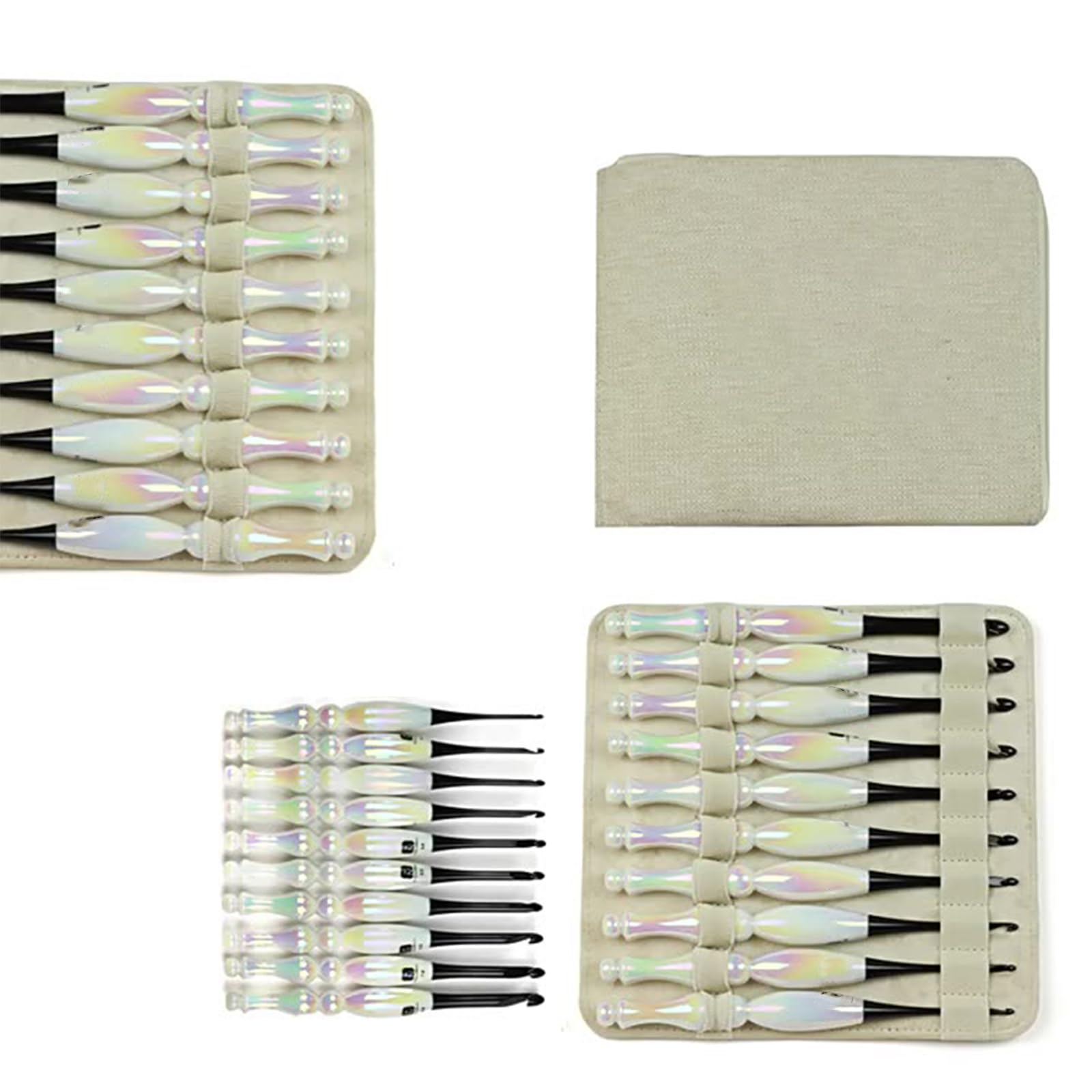 MINGLEA 10Pcs Aluminium Crochet Hook for Knitting Ergonomic Acrylic Handle Crochet Hooks Yarn Craft Tool for Beginner 3.0-7.0mm