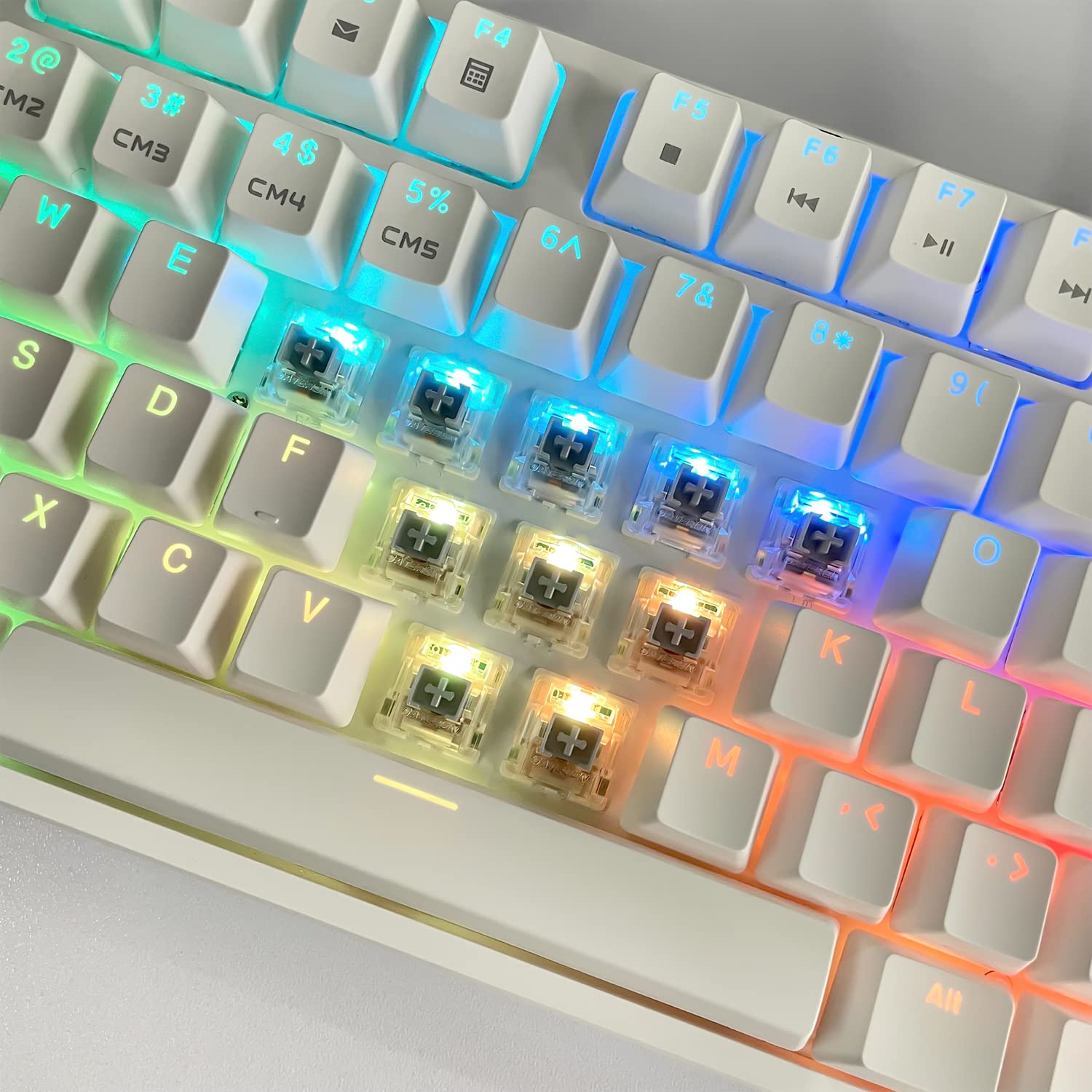 Gateron G Silver Pro Commutateurs pré-lubrifiés 3 broches RVB SMD linéaire anti-poussière à ressort unique pour clavier mécanique de jeu (72 pièces, argent)