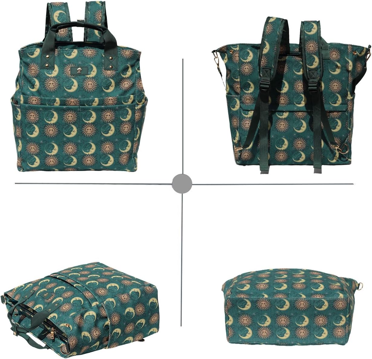 ESVAN Diaper Tote Bag Totepack Backpack Crossbody Bag 3 in 1 for Women Laptop Backpack Multifunctional with Insulated Pockets