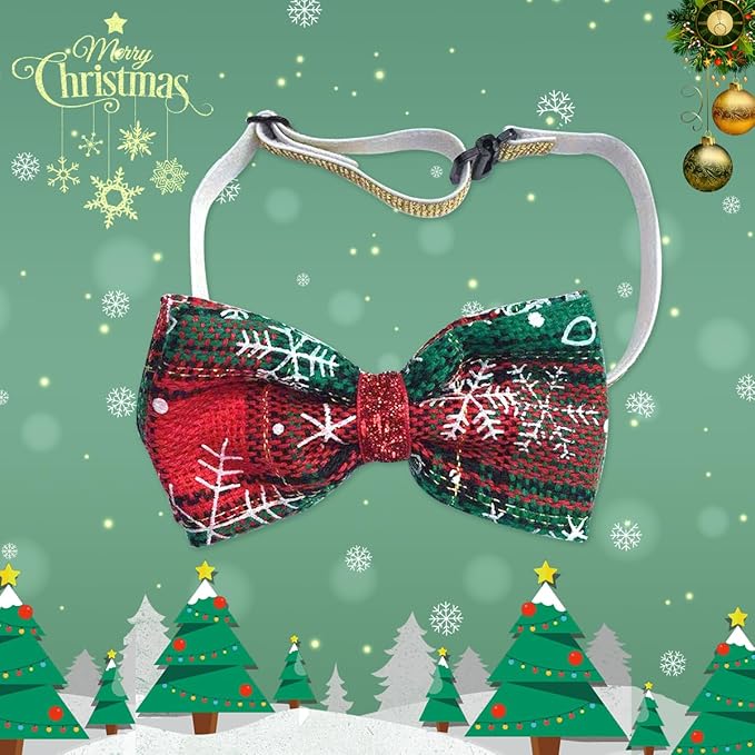 Disfraz de Navidad para Perros y Gatos, Gorro y Corbata Ajustable miniatura 6