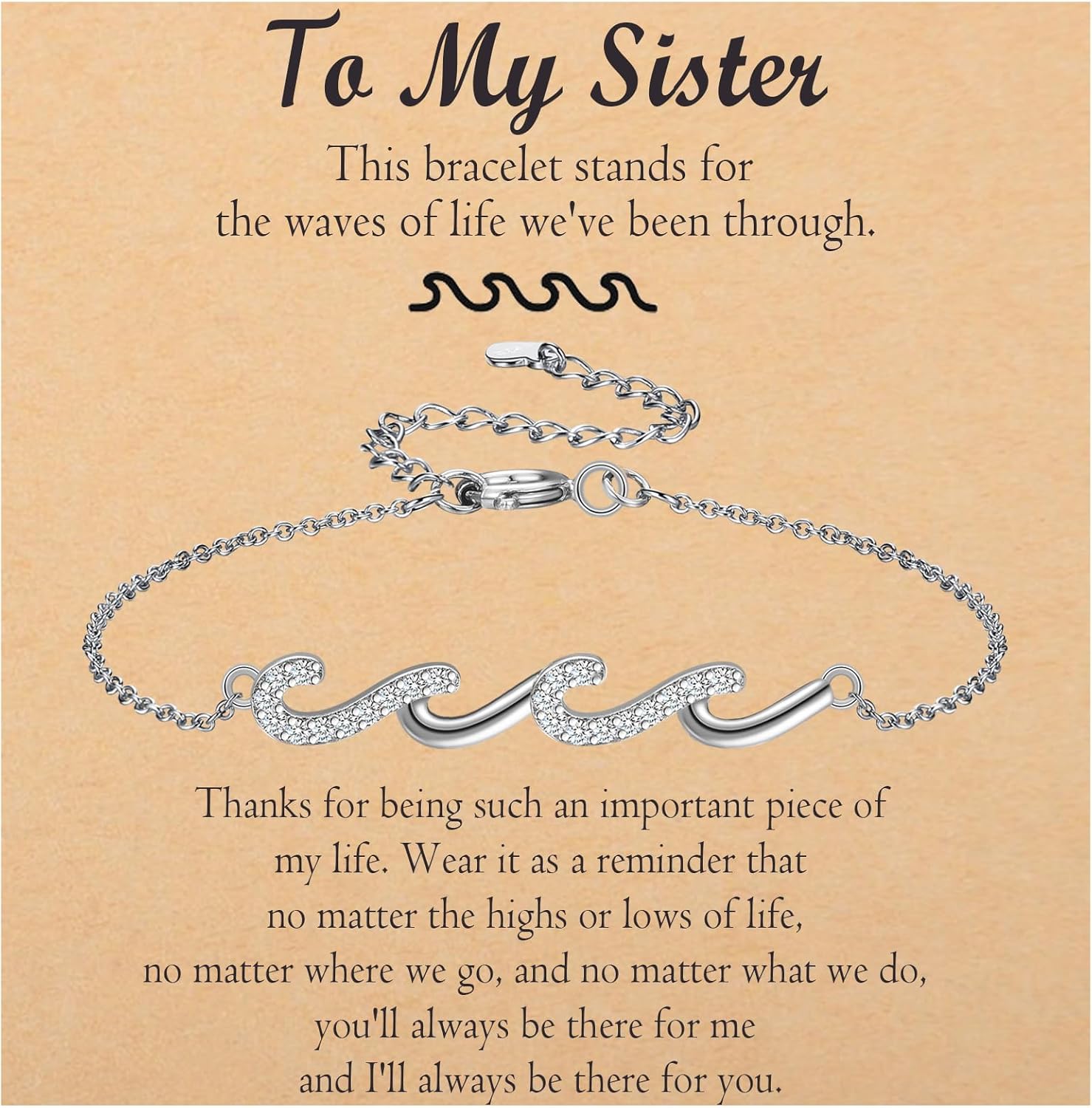 Friendship Bracelets Birthday Gifts for Women Best Friend Sister Gifts Wave Bracelet for Women For Birthday, Christmas, New Year