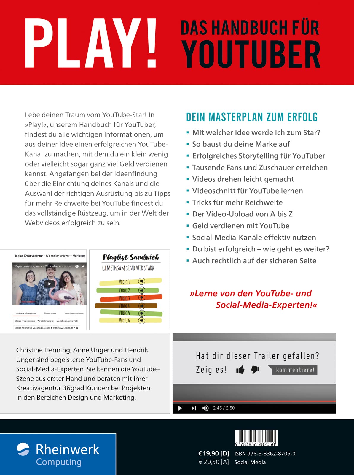 Play!: Das neue Handbuch für YouTuber. Alles für den perfekten YouTube-Kanal: Channel planen, Videos drehen, Geld verdienen