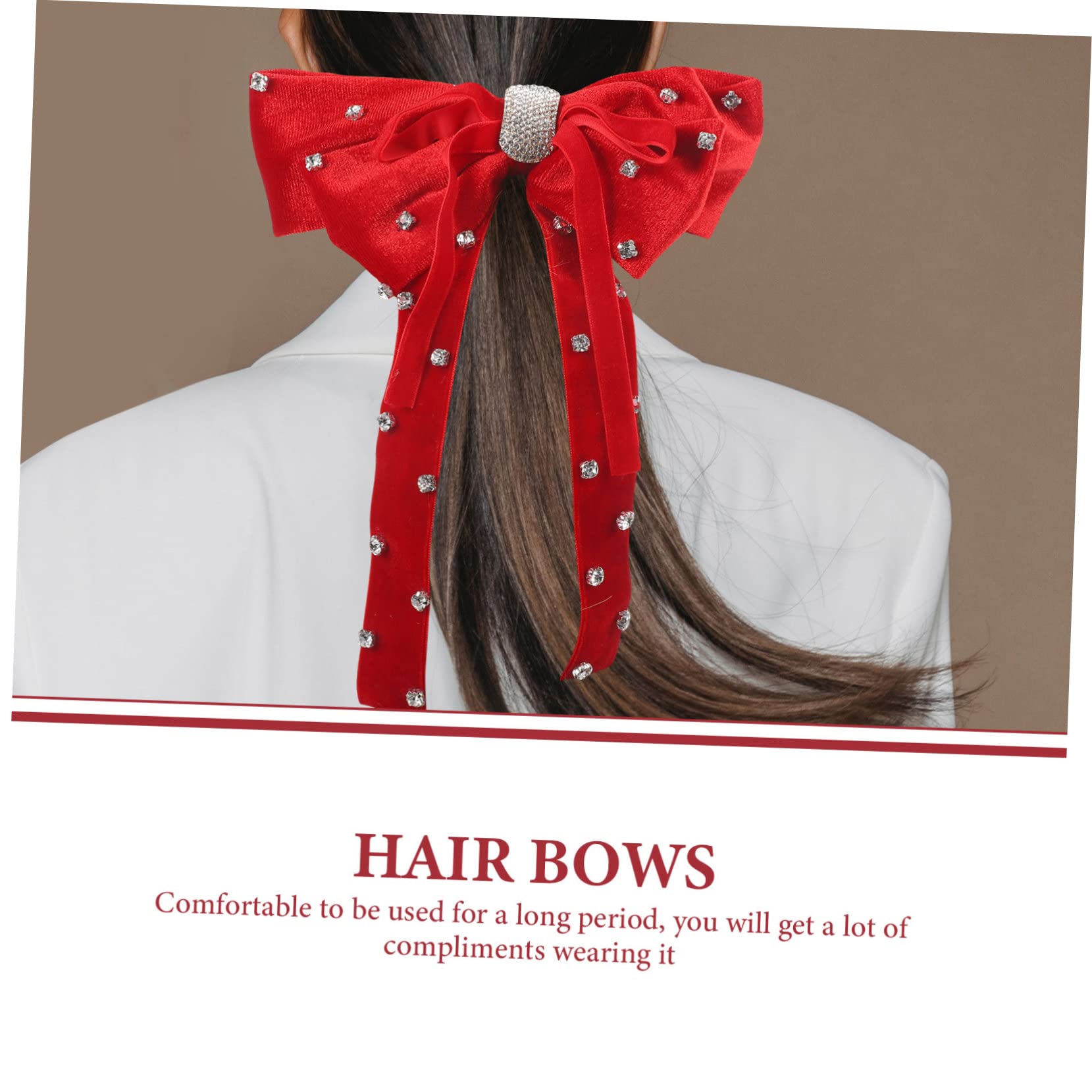 FRCOLOR 4 Pz forcina ad fermagli per perlati fermagli per ragazze fiocchi di di raso copricapo clip fermanello tornante femminile molletta per tessuto rosso