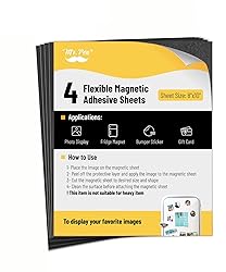 Mr. Pen- Adhesive Magnetic Sheets, 8" x 10", 4 Pack, Magnetic Sheet, Magnetic Paper, Magnet Paper Sheets, Magnetic Sheets with Adhesive Backing, Flexible Magnetic Sheet, Photo Magnets, Magnet Sheet
