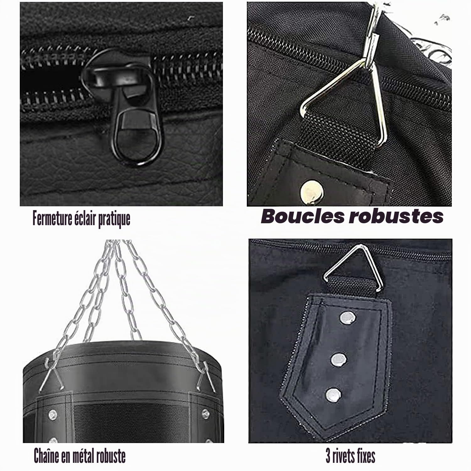 Sac de Frappe Lourd pour Adultes, Jeunes Enfants – Sac de Boxe intérieur/Jardin Non rempli avec Gants de Frappe, enveloppes, chaîne, Crochet de Plafond pour MMA, Kickboxing, Muay Thai,