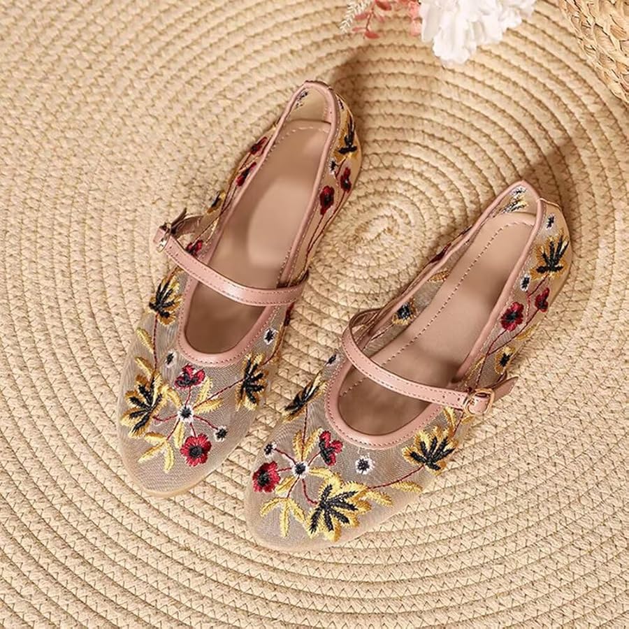 Amazon.com | Hee grand Mesh Ballet Flats for Women Floral