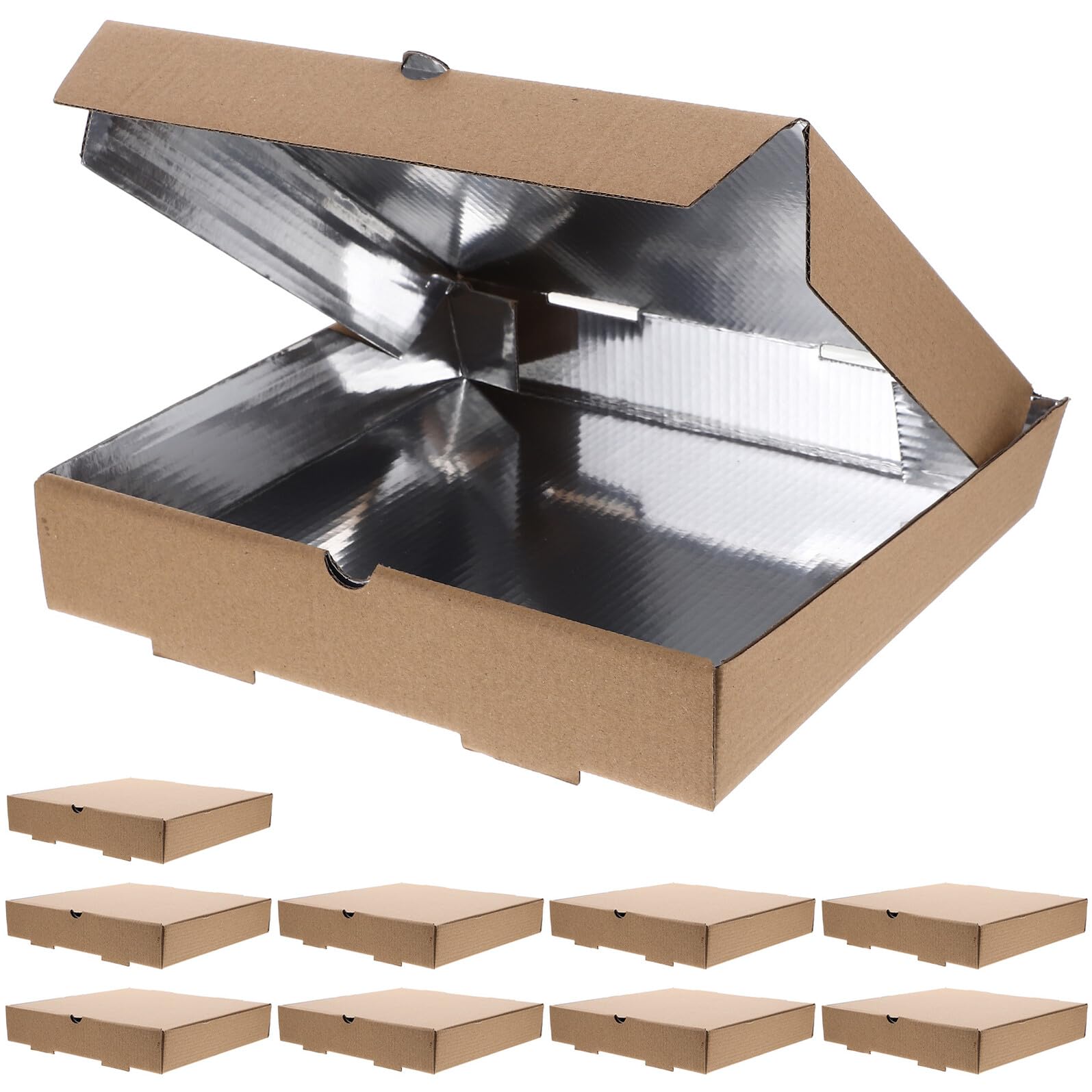 LIFKOME Scatole per Pizza da Asporto 10 Pezzi Contenitori Multifunzionali in Carta Kraft e Cartone Ondulato Rivestimento in Alluminio per Cheesecakes e Crepes in Ristoranti e Takeout