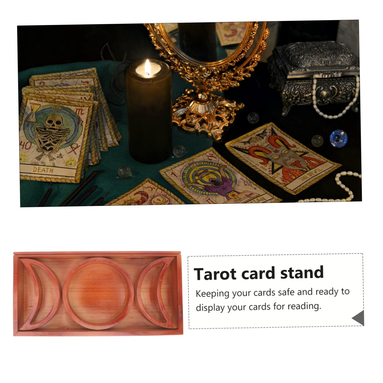 per Carte Tarot con Vassoio Portaoggetti per e Meditazione Design Fase Lunare Accessorio per Tarocchi Compatto e Resistente per Uso e Spirituale