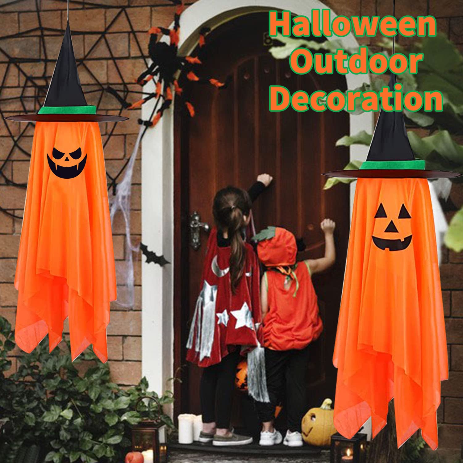 Décorations D'Halloween En Solde! Lanterne De Rue Solaire Citrouille Décoration Extérieure Halloween, Marqueur De Citrouille Halloween, Lanterne Citrouille Jardin Cour Arbre Décoration De Fête Cour