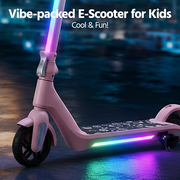 Y-RAIN Trottinette Electrique,Trottinette électrique Pliable pour Enfant 6-12 Ans, Frein Électronique, Vitesses Max15km/h,Écran LED,Hauteurs Réglable&Lumières LED Colorées,Charge Max 50 Kg - 4