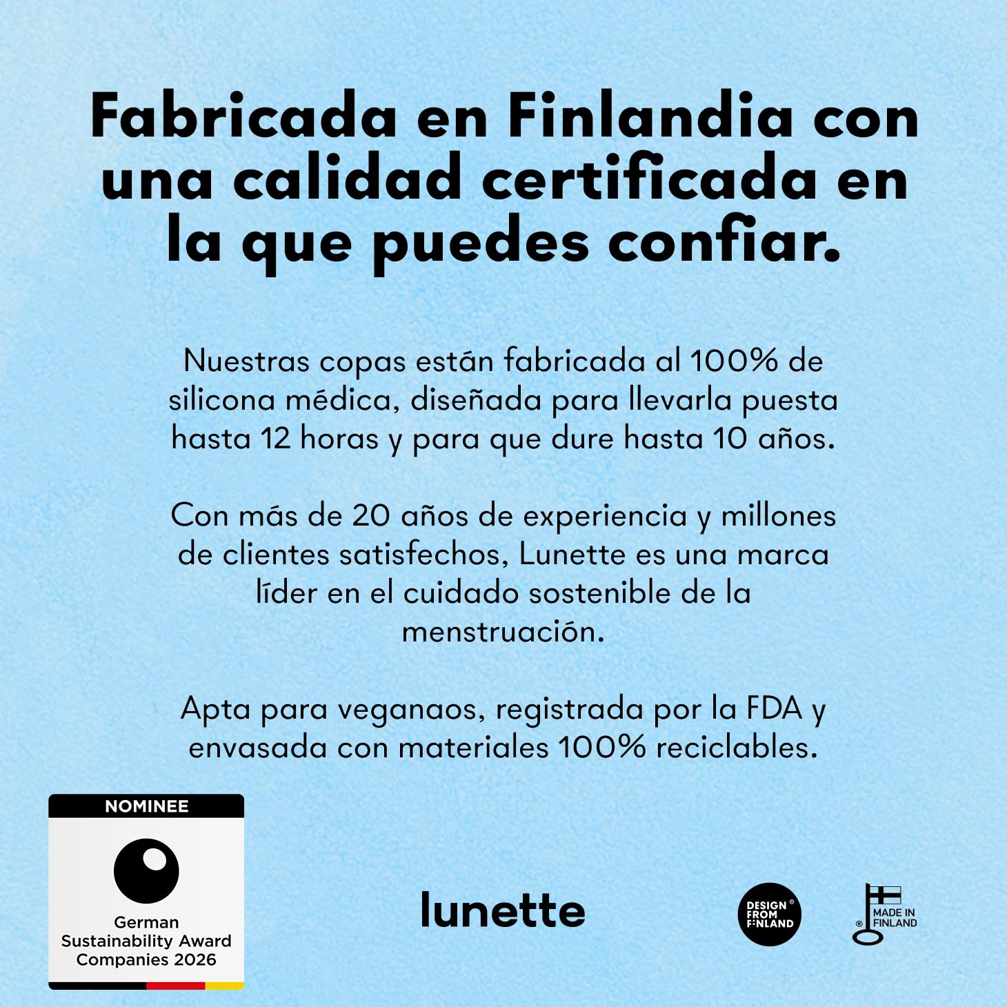 Lunette Copa Menstrual Reutilizable Protección 12 Horas de Comodidad Silicona Médica Suave – Alternativa a Tampones, Duración 10 Años, Talla 1 Violet - 5