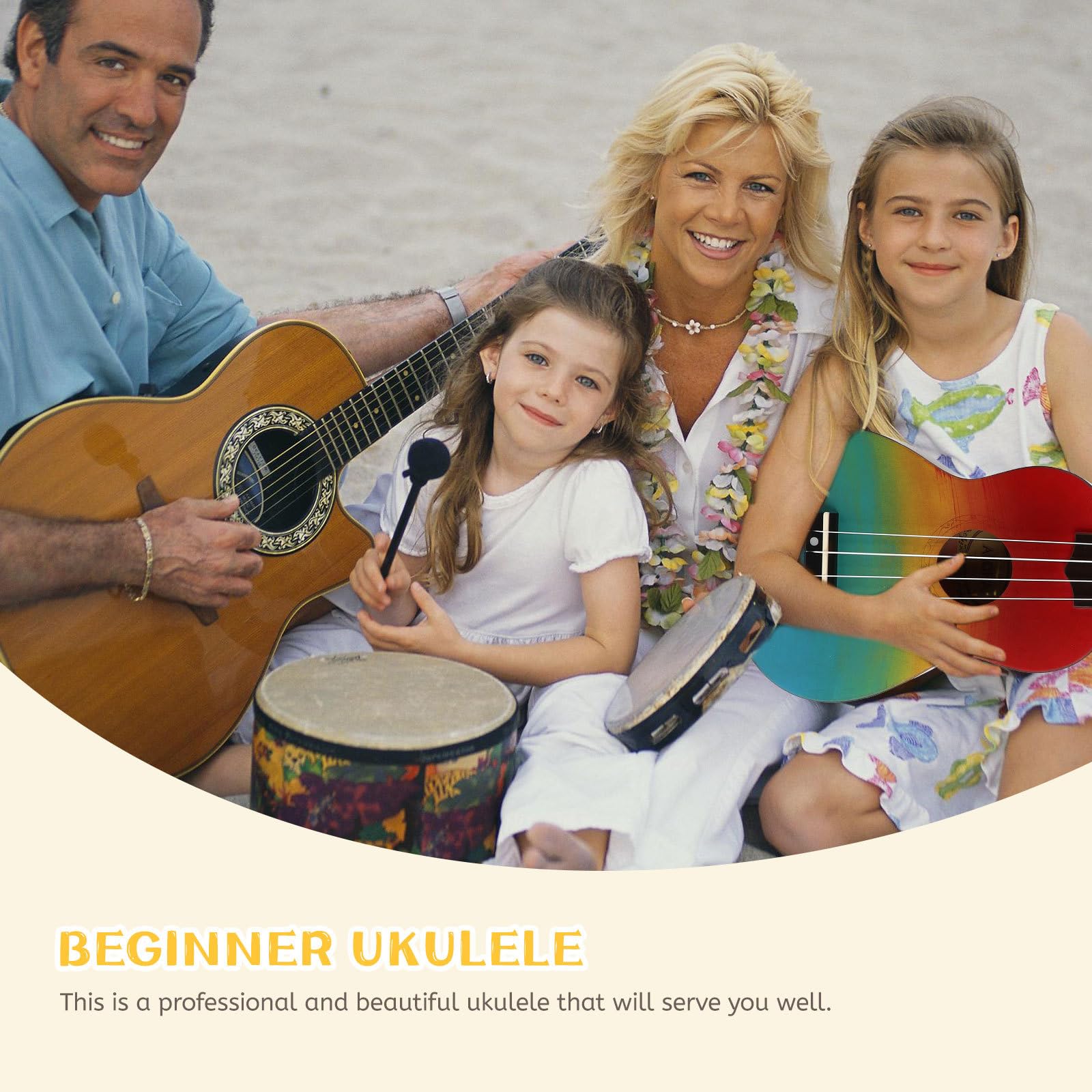 Hemobllo Ukelele de 21 Pulgadas Pintado a Mano, Guitarra Pequeña de Madera Natural, Kit para Principiantes Funda de Mochila, Instrumento Musical Infantil, Diseño Colorido y Portátil