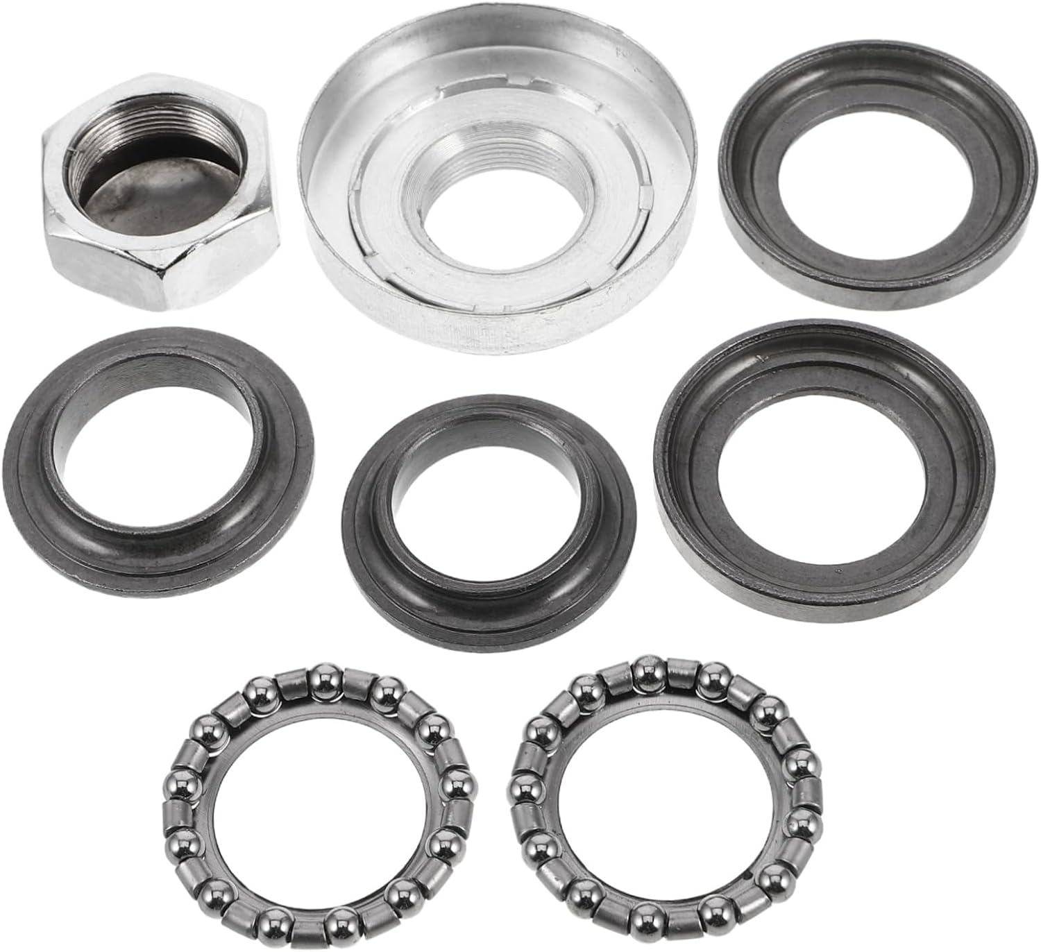 Cabilock 7pcs Mini Bike Steering Column Bearings Kit Bike Parts Accessory Fit for Motorcycles Easy Install Smooth Steering