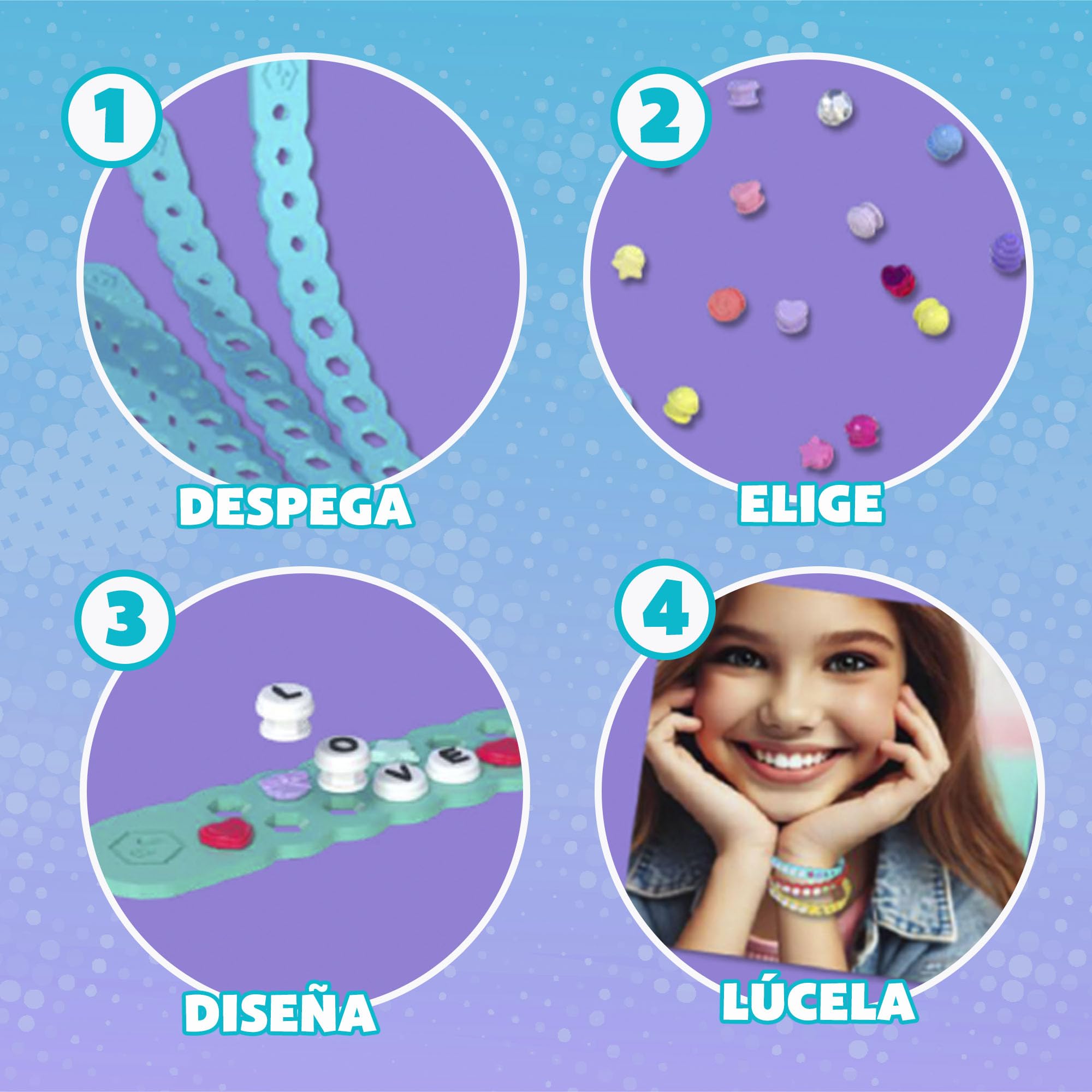 Bizak Jelly Bands Uva, pack de pulseras perfumadas para crear y personalizar, incluye abalorios y charms 3D, aroma dulce y color morado, desde 4 años (63335564-2) — view 3