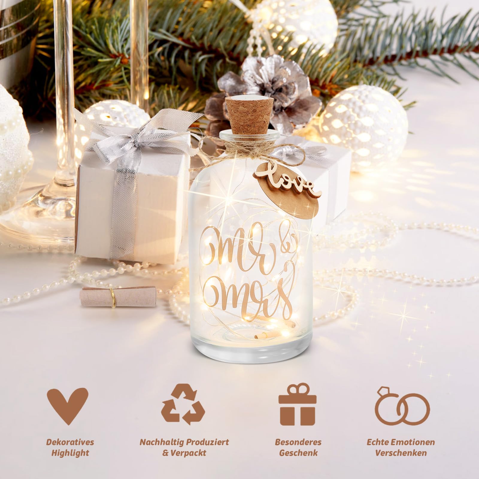 12 Pack] LED Bouteille Guirlande Lumineuse Blanc Chaud, 2m 20 LED Lampes De Bouteille Lumière