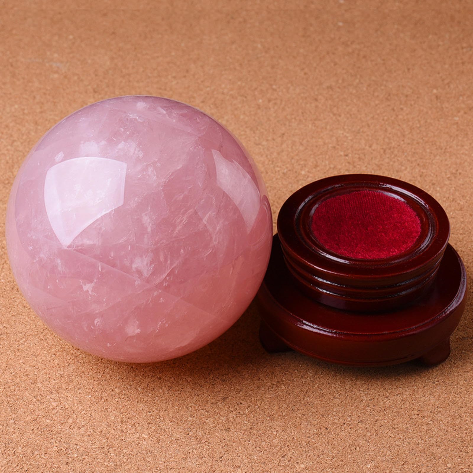 NIBHZ Dekor Fotografie Ball Natürliche Rosa Kristallkugel Ornamente Stadthaus Glücksliebe Kristall Rosa Kontakt Jonglierball,80mm