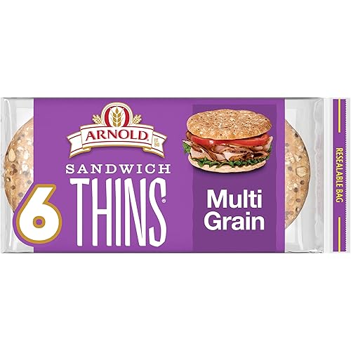 Arnold Multigrain Sandwich Thins Rolls, Sandwich Rounds Free From Artificial