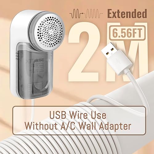 Miniatura 2 de iRUNTEK Removedor de pelusa de tela sin batería, afeitadora alimentada por USB y cepillo de pelusa 2 en 1, desfuzzer de suéter elimina pelusas,