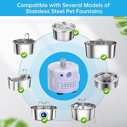 Miniatura 6 de EZMioo Bomba de fuente de agua para gatos bomba de repuesto DR-DC para fuente de agua de acero inoxidable para mascotas bomba de fuente de mascotas