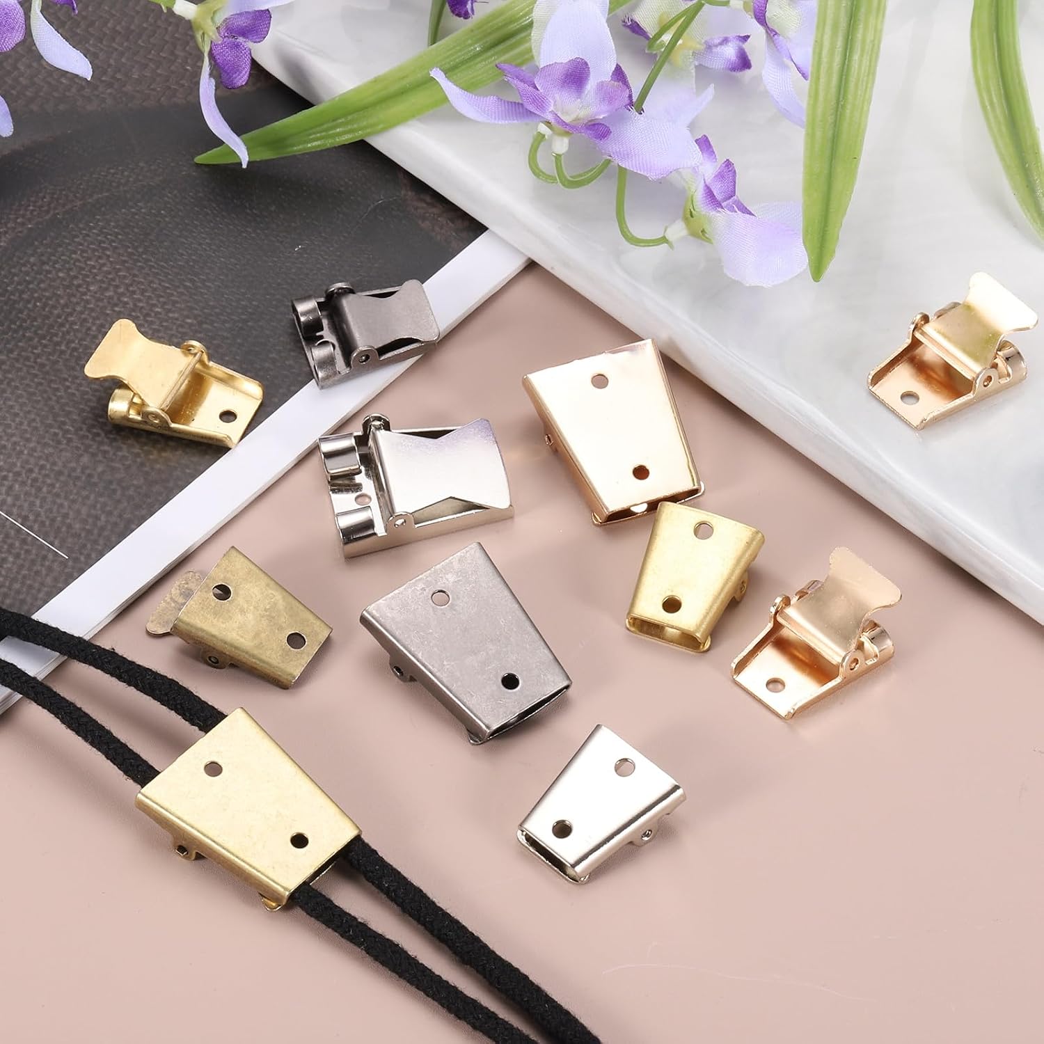 PATIKIL Iron Bolo Tie Clasp, Blank Bolo Tie Buckle Slider Clasp Replacement for DIY Craft image 5