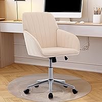 Vista 9 de Velvet Adjustable Office Chair with Swivel Wheels, Ergonomic Executive Chair for Bedroom, Study and Dressing Table, Comfortable for Long Sitting