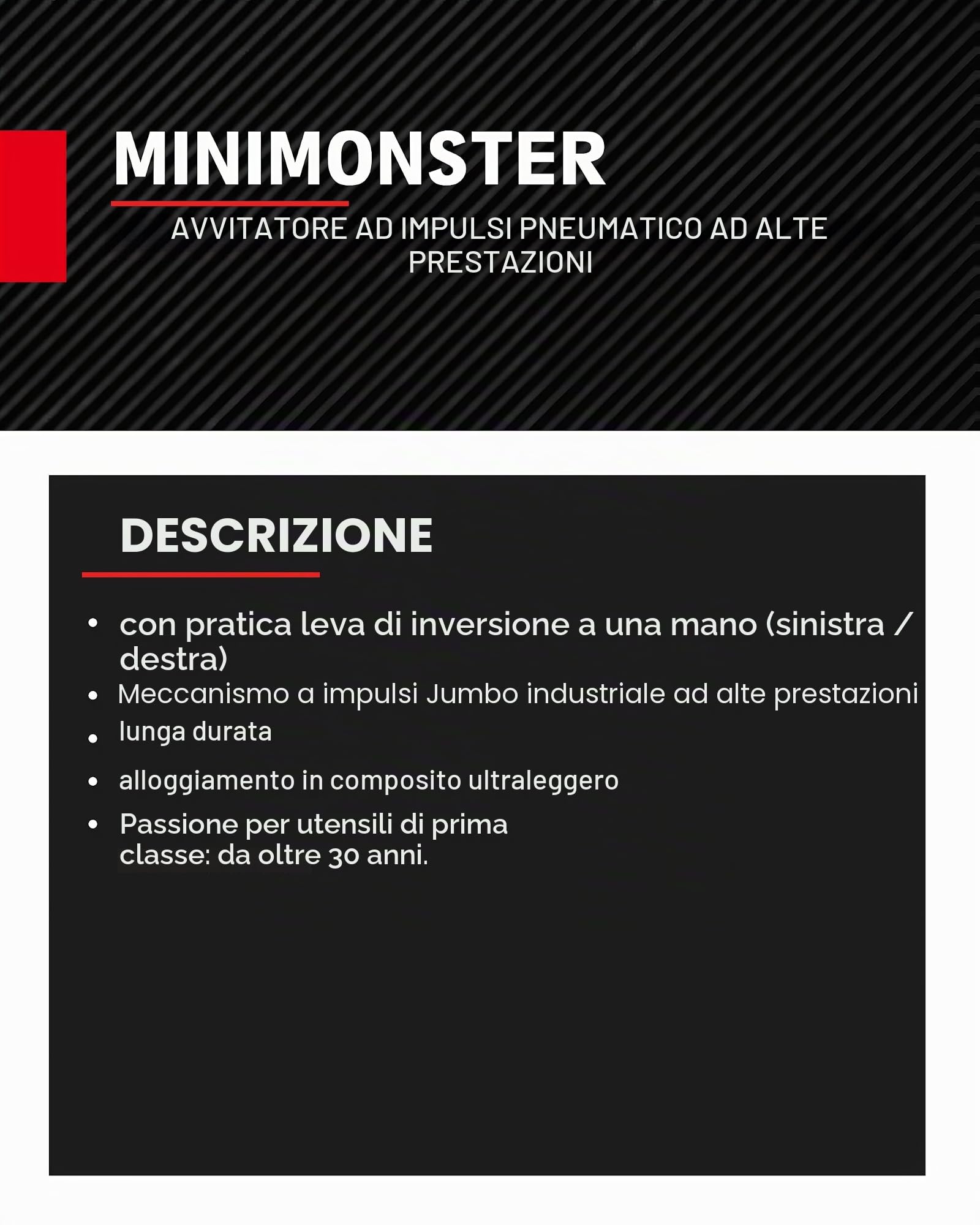 KS Tools 515.1150 1/2" Avvitatore ad impulsi pneumatico miniMONSTER Xtremelight ad alte prestazioni 1.390 Nm
