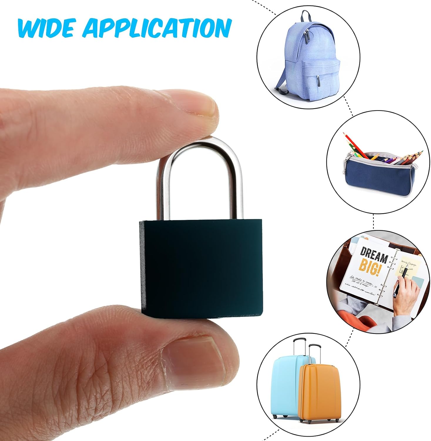 Ripeng 10 Pcs Luggage Locks with Keys Small Padlock Black Mini Locks Tiny Metal Padlocks for Travel Backpack School Gym Classroom Locker toolboxes Matching Game