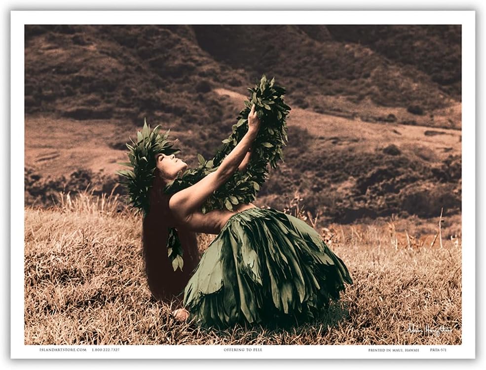 Offering to Pele - Hawaiian Hula Dancer Poster Print