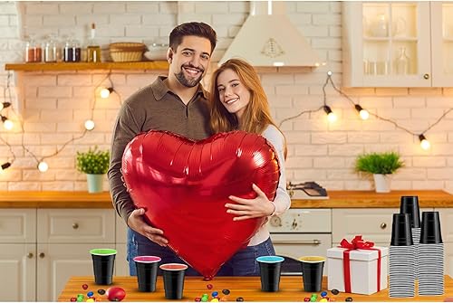 Miniatura 7 de 120 vasos de plástico negros de 16 onzas para Halloween, vasos desechables de plástico negros para fiestas para beber, degustaciones servidas,