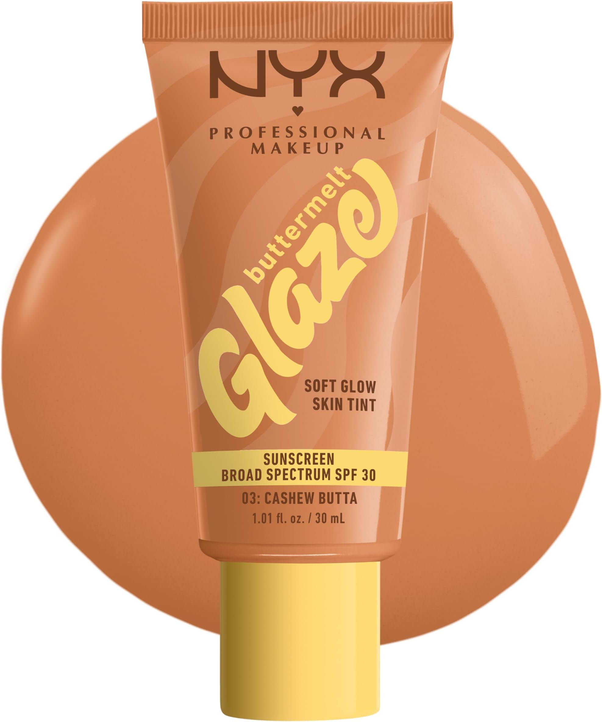 Buttermelt Glaze Soft Glow Skin Tint + SPF 30, Up To 12HR Wear, 03 Cashew Butta