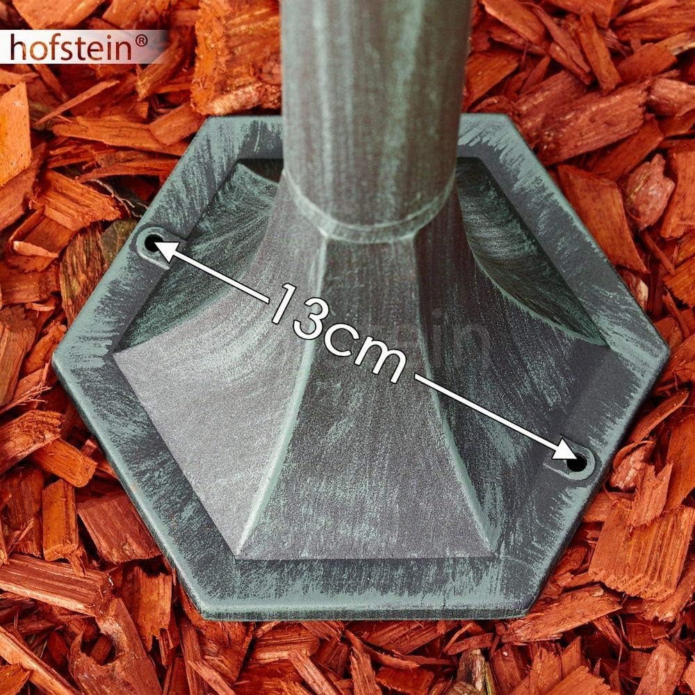 Lampadaire extérieur Lentua, luminaire vintage en aluminium moulé vert/noir de 120 cm de haut, luminaire de jardin pour une ampoule E27, ampoule(s) non incluse(s), IP44