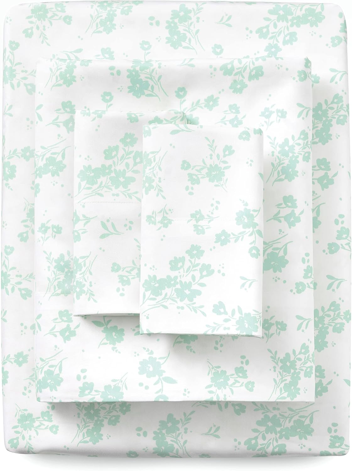 WELSPUN BASICS Queen Size Sheet Set - 3 Piece, Hotel Luxury Bed Sheets - Comfy Cotton Draps de lit, Sabanas - Wrinkle Free, Breathable, Cooling Sheets, Soft, Durable, Easy Care, Deep Pocket - Aqua