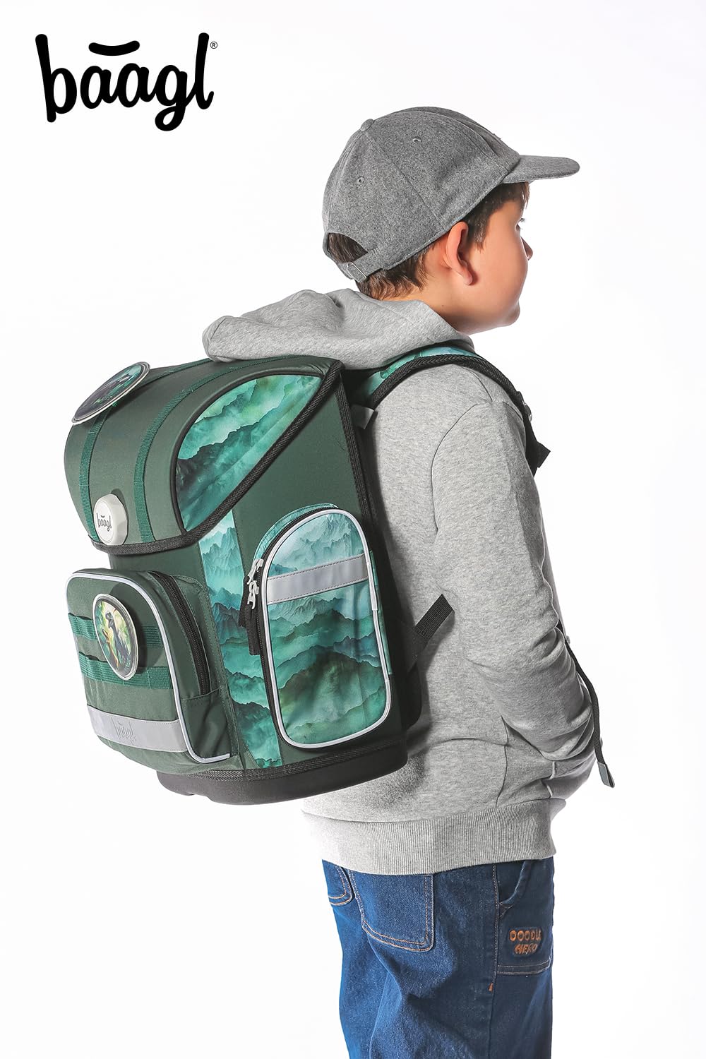 Baagl Set di 3 zaini per la scuola Ergo per la prima classe, zaino ergonomico per la scuola elementare con cintura toracica