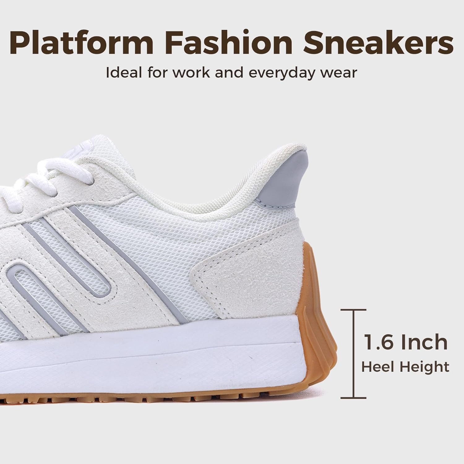 Wide Toe Box Arch Support Womens Walking Shoes Platform Fashion Tennis Sneakers Plantar Fasciitis Orthotic Slip on Casual Athletic Sneakers - Image 6