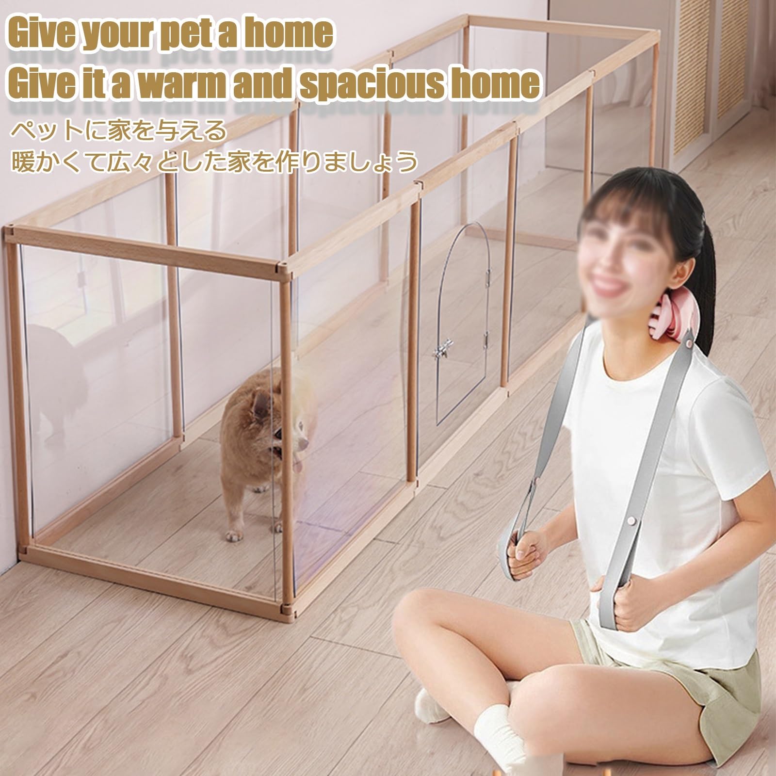 Recinto Recinzione Per Cani Recinto Per Cuccioli Recinto Per Animali Da Esterno E Interno Recinto Per Cani Da Interno Recinzione Per Cani/Cuccioli Recinzione Per Cuccioli Con Porta(Wood color
