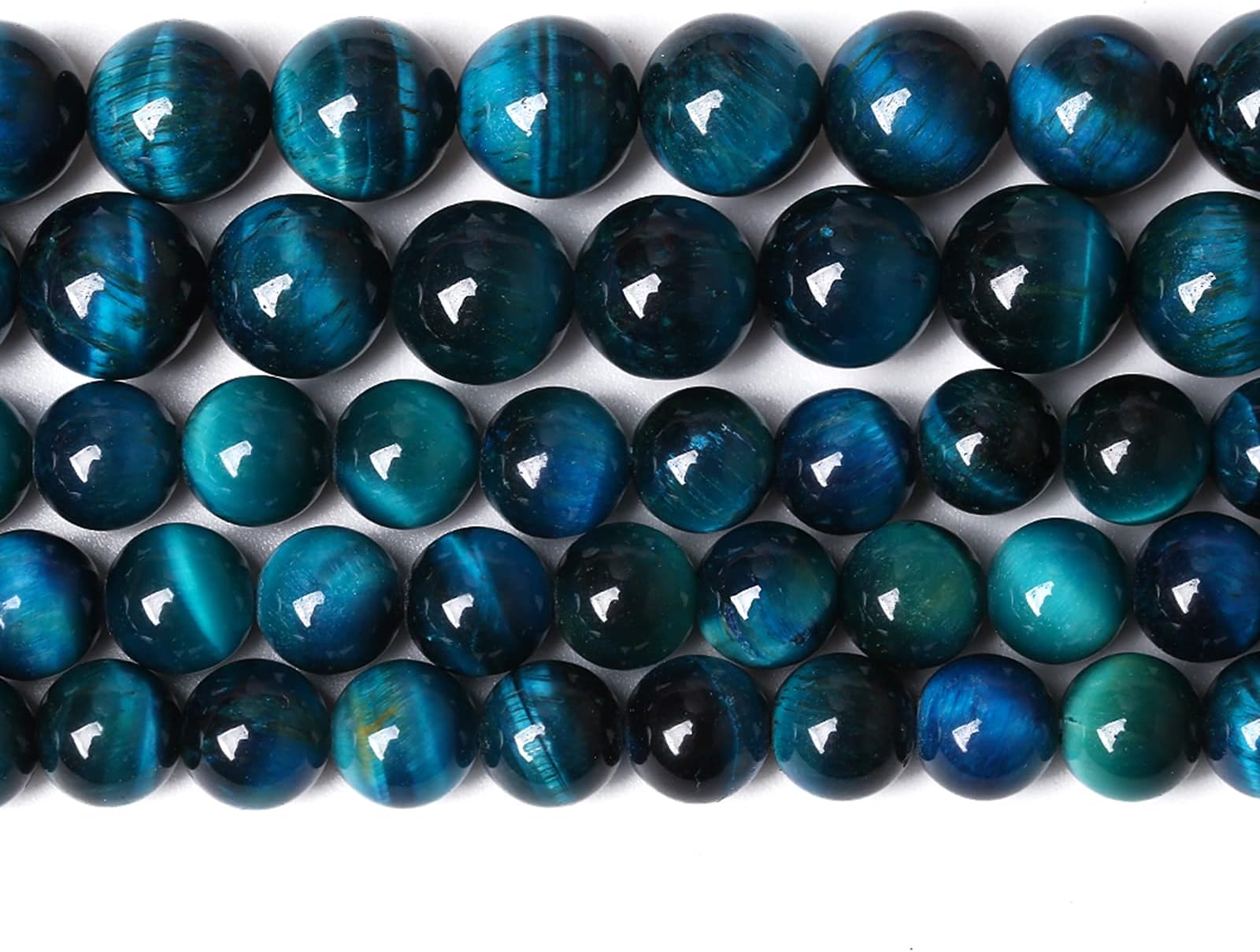 ZXYMLZIBlue Tiger Eye Gemstone Loose Beads Natural Round Crystal Energy Stone Healing Power for Jewelry Making 8mm 45pcs 1 Strand 15" (Blue Tiger Eye, 8mm)