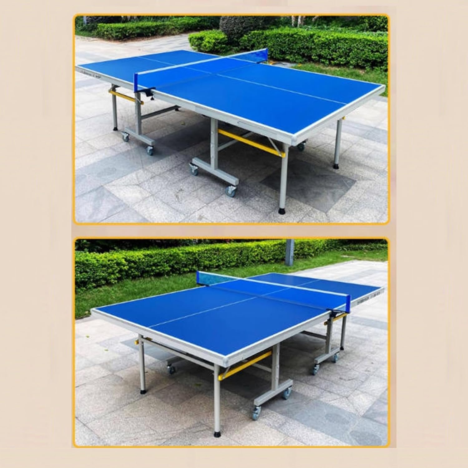 Table Tennis Table, Professional Tournament Size Ping Pong Table, Foldable Indoor Outdoor Table with Net and Wheels for Clubs, Schools & Recreation