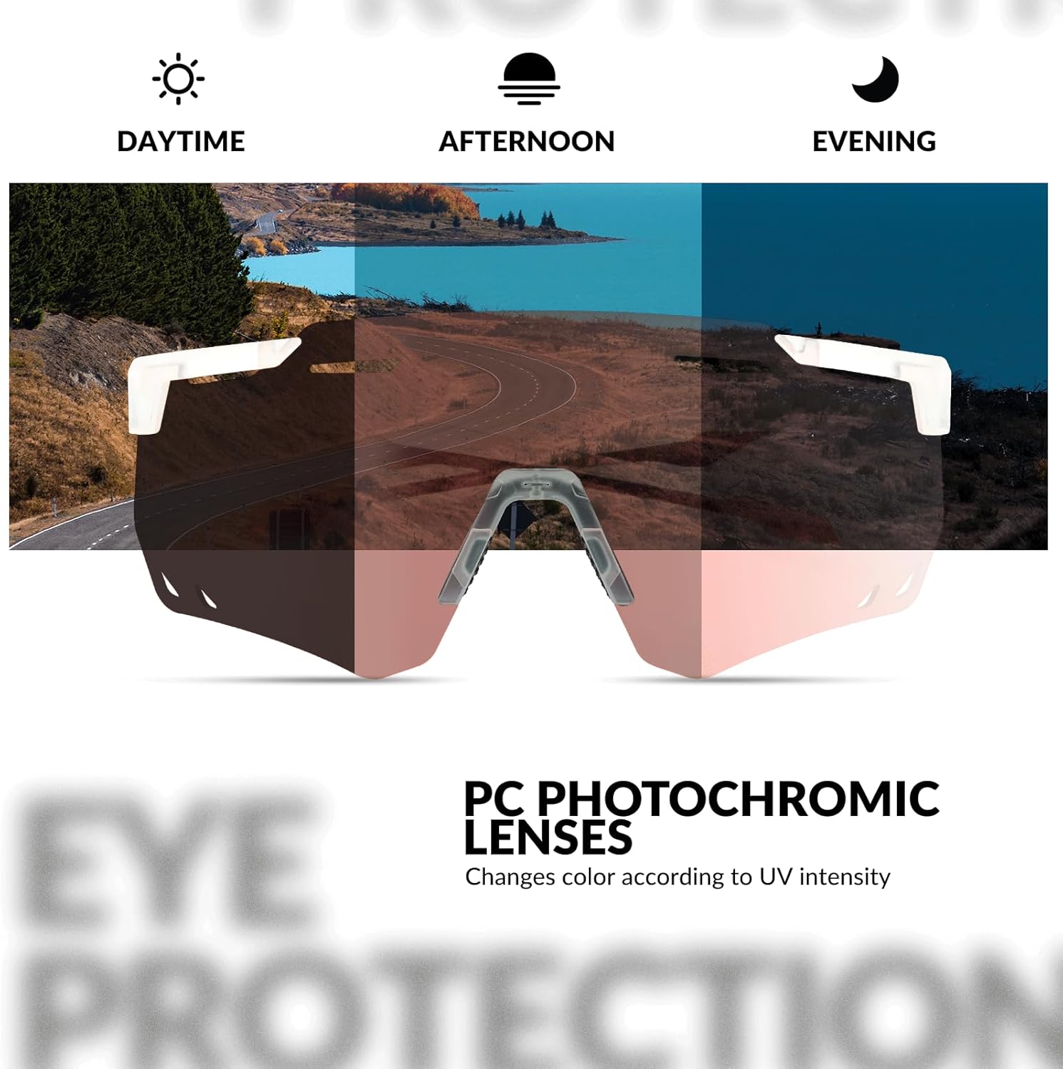 ROCKBROS Cycling Glasses, Photochromic Sports Sunglasses for Men Woman, UV Protection Biking Sunglasses - Image 3