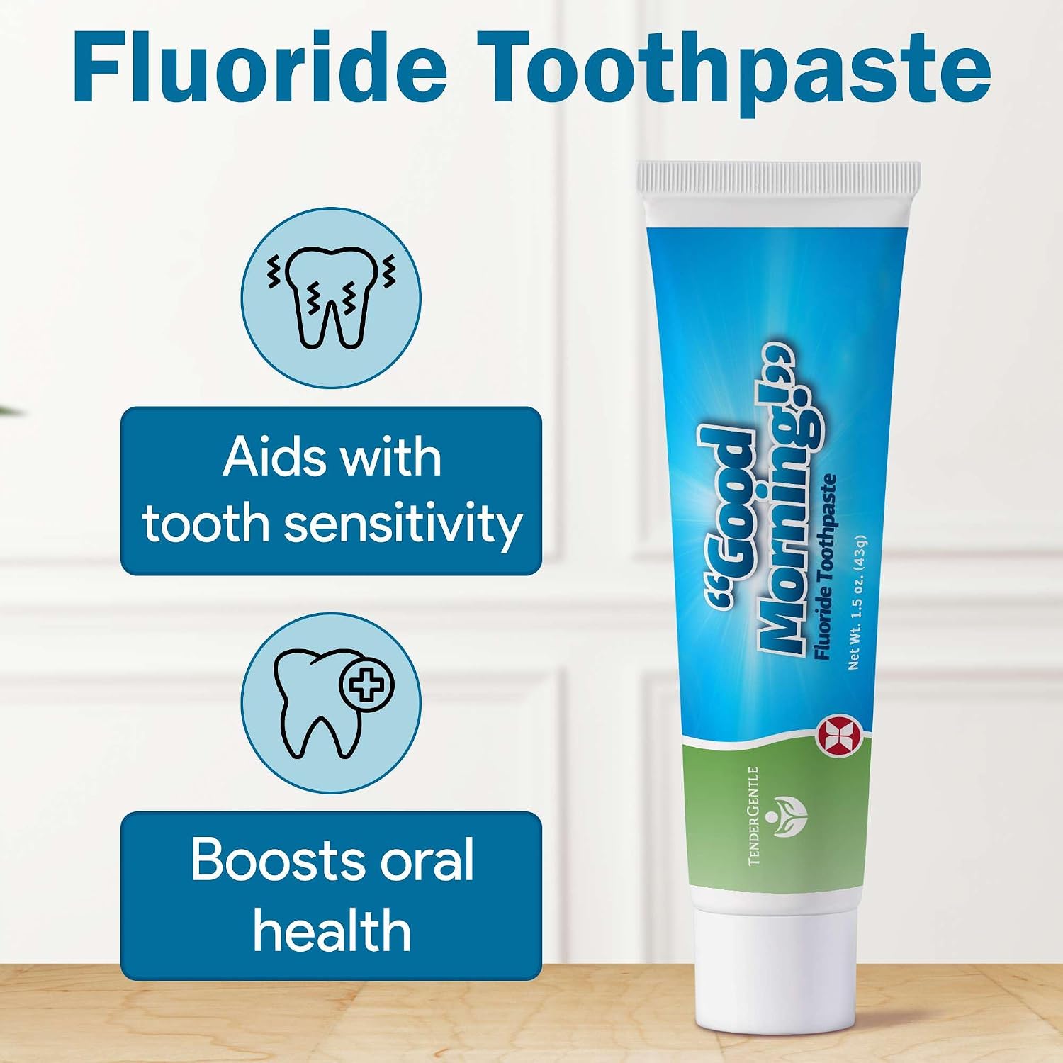 Sodium Fluoride Toothpaste for Adults and Kids, 1.5oz - Pack of 2 Toothpaste for Sensitive Teeth - Mint Flavor - Good for Enamel Repair, Cavity Protection, and More image 3