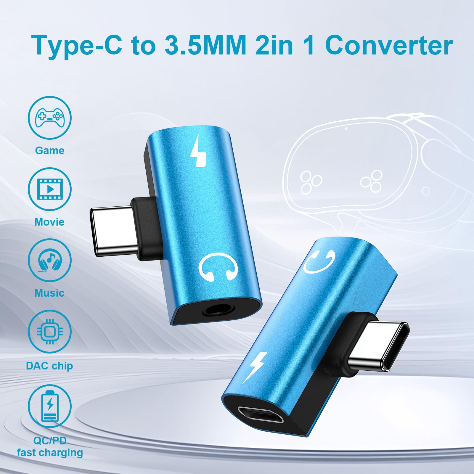Adattatore da USB C a 3,5 mm per cuffie e caricabatterie, adattatore 2 in 1 da USB C a jack audio Aux con PD 60 W per ricarica rapida Dongle per Samsung Galaxy S25 Ultra/S24 FE/A17/A16/A56/Z Flip7