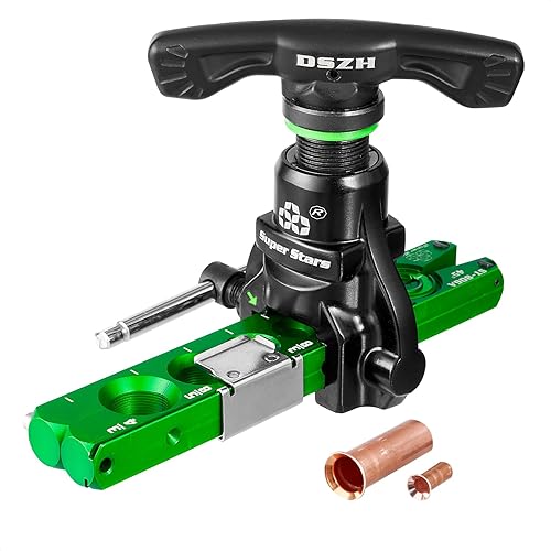 Super Stars Herramientas de abocinado para 1/4 in - 3/4 in HVAC abocinado simple de 45 grados tipo cono excéntrico kit de abocinado para tubería de