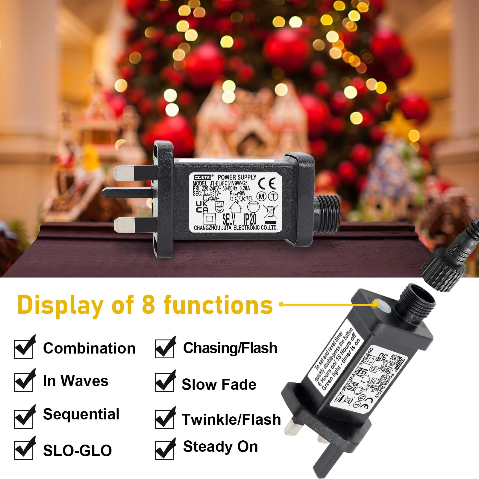 Pack of 2 31V 9W Transformer for CZJUTAI JT-EL/FC31V9W /6W /4.5W /3.6W with 8 Modes, Memory & 6 Hour Timer - Image 2