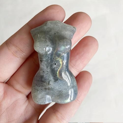 Vista 58 de Figura de cristal curativo de ágata india, escultura de figura femenina, 2 pulgadas, tallado, piedra de palmera, decoración de oficina Ágata