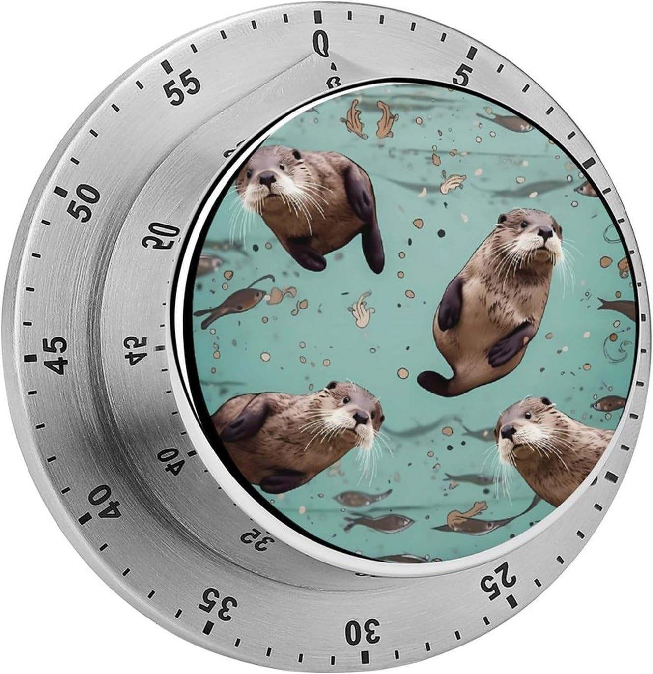 Otters Timer Stainless Steel Kitchen Timers Waterproof & Rust-Proof 60 Minute Mechanical Timer with Loud Alarm for Cooking, Baking, Fitness