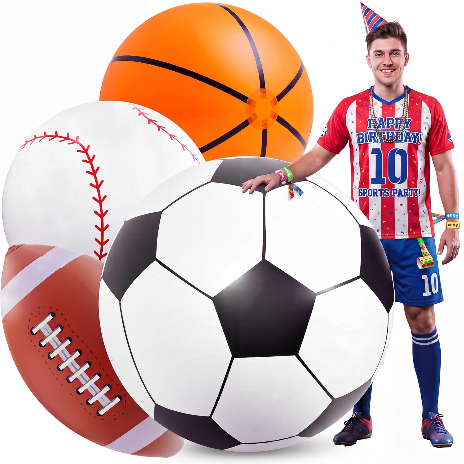 Photo 1 of Lewtemi Giant Inflatable Sports Balls - 40 Inch