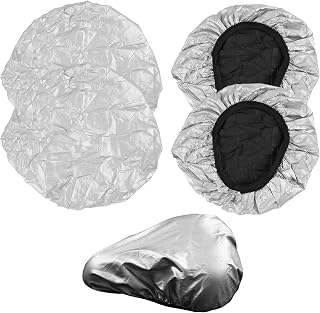 Set de 4 Fundas Universales para Sillín de Bicicleta - 100% Impermeables, Protección UV, Ajuste Perfecto para MTB, BMX, Bicicletas de Carrera y Trekking - Material PVC Duradero y Ligero