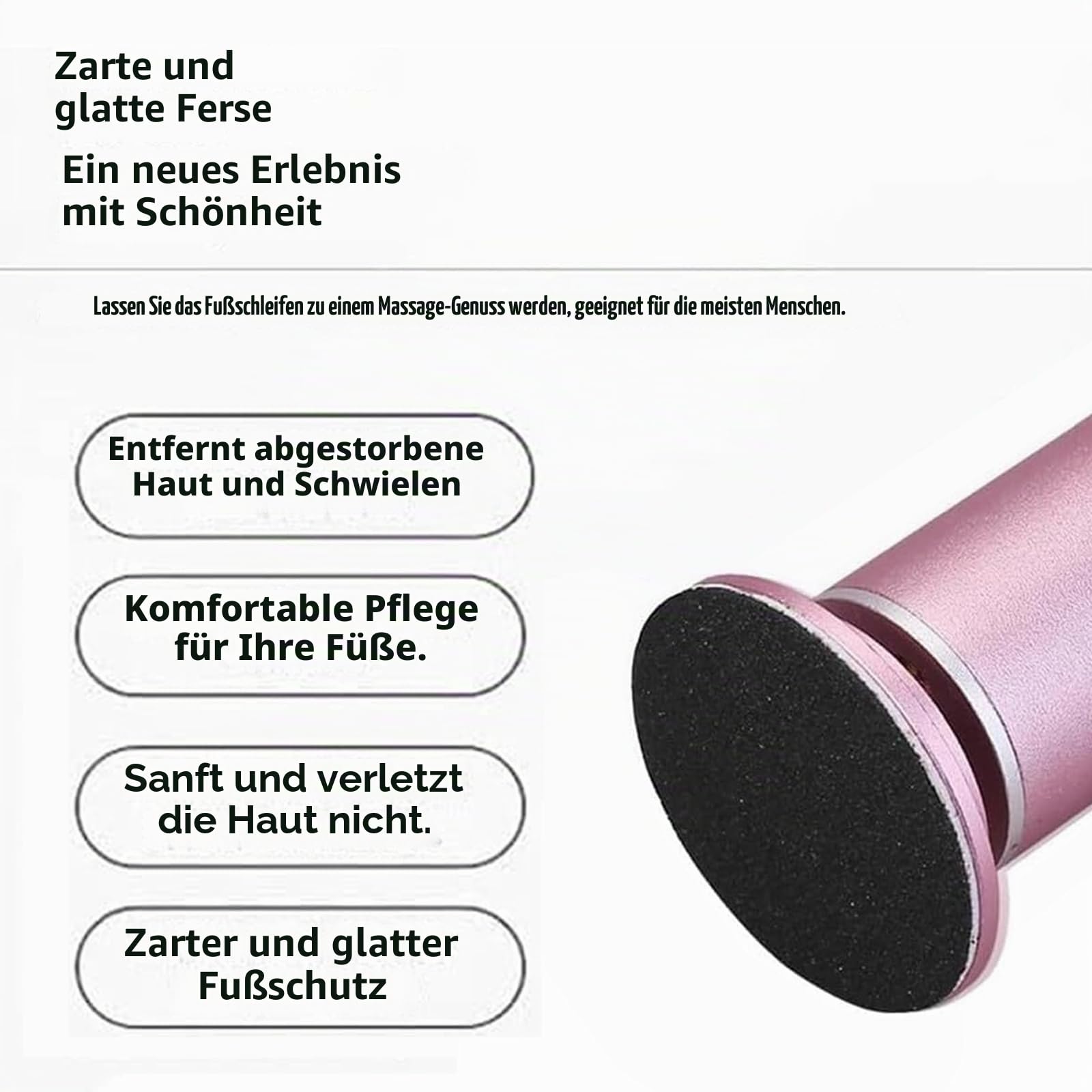 Dermaglide Hornhaut Entferner, Dermaglite Pro Hornhautentferner Für Zuhause, Derma Glide Hornhautentferner, Fußfeile Elektrisch With 120 Pieces Sandpaper Pads, Für Rissige, Trockene Hornhaut (Schwarz)